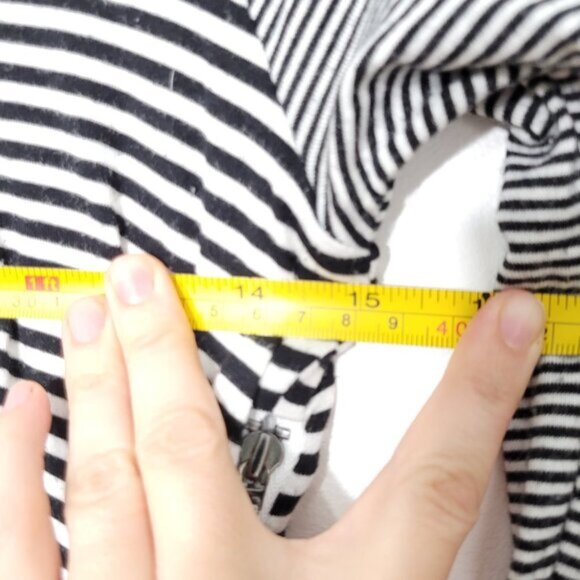 Banana Republic Women's Black White Striped Long Sleeve Knee Length Dress Sz S - Picture 11 of 11